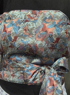 蝴蝶提花织锦缎文艺复古超宽腰封