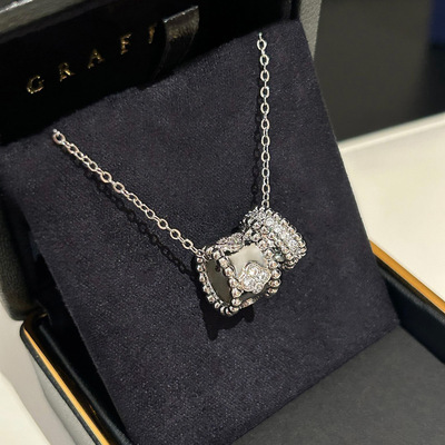 精致buling万花筒项链银色锁骨链套装戒指女简约轻奢质感潮配饰