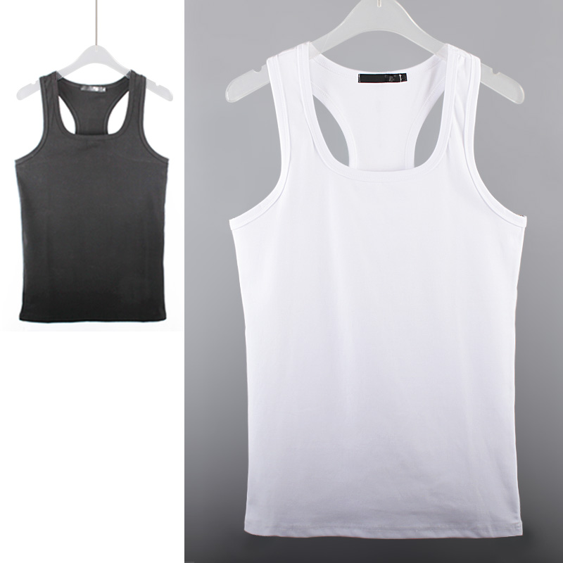 男背心工字背心夏季无袖汗背心棉氨弹力面料窄背背心修身紧身版型