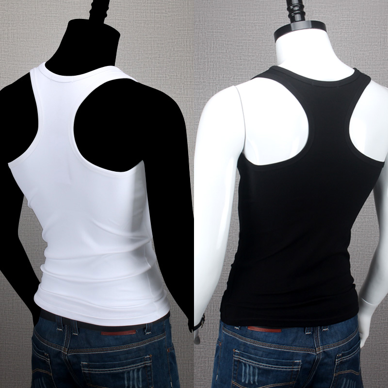 男背心紧身弹力后背工字型健身男女款通用四季打底背心棉氨面料