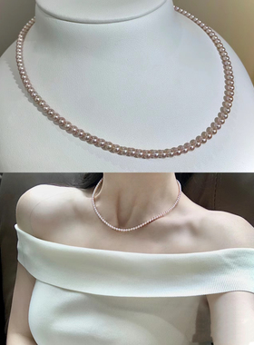 曼塔玫瑰天然淡水珍珠baby项链锁骨链颈链送女友送闺蜜温柔