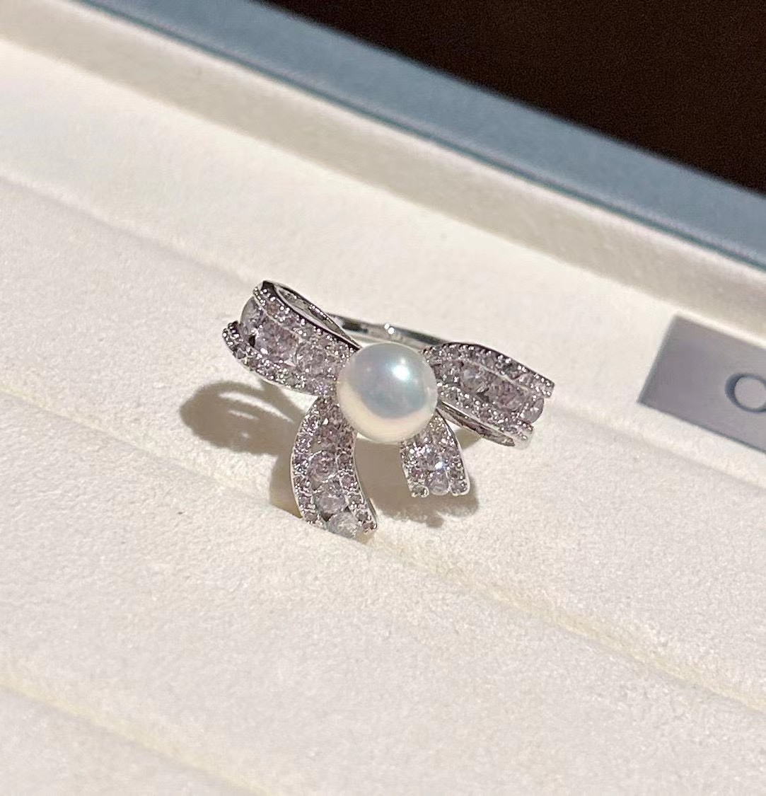 蝴蝶结戒指女2025新款爆款轻奢小众设计感高级活口戒7-8mm