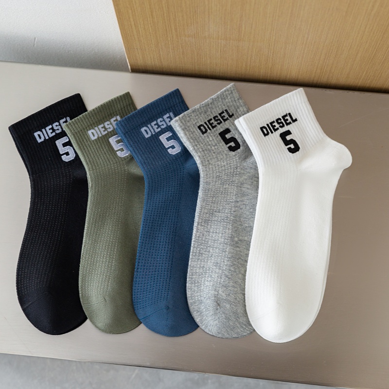 全店满15包邮春夏天袜子男士短袜数字5低帮潮无骨不硌脚诸暨男袜