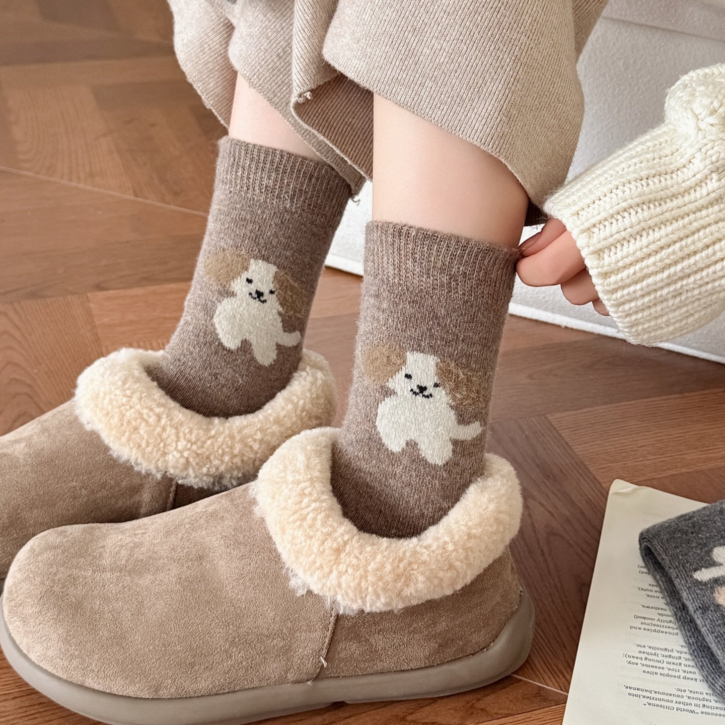 全店满15包邮秋冬款女士中筒袜日系可爱卡通保暖加厚羊毛袜小狗,女士内衣/男士内衣/家居服,中筒袜,淘宝优惠券,粉丝福利购,淘宝优惠卷