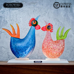 德国Borowski艺术玻璃 饰 生肖鸡年礼物雄鸡小公鸡吉祥摆件 开业装