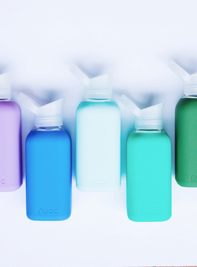 西班牙NUOC环保随手杯便携玻璃耐热水壶硅胶外壳ins帕拉梅水瓶