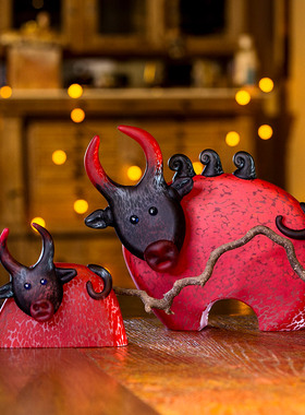 德国Borowski玻璃艺术摆件 牛年生肖礼物 牛市招财斗牛 家居礼物