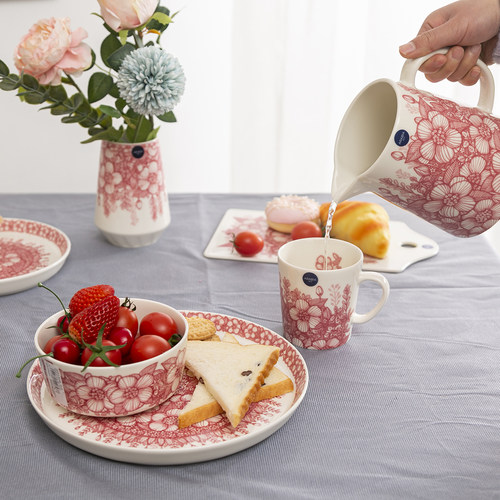 arabia野玫瑰胡薇拉陶瓷杯碗盘