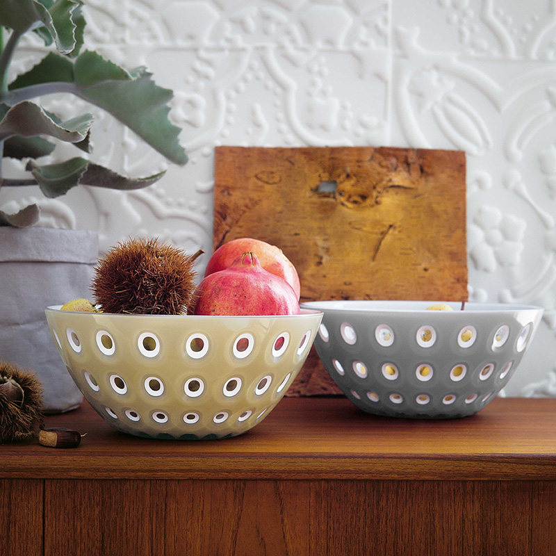 意大利guzzini 古资尼多彩塑料色拉碗 波点碗沙拉碗 婴幼儿可用