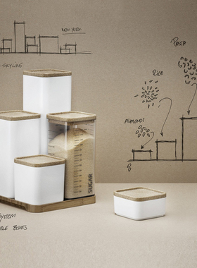 清仓特价 丹麦RIG-TIG绝版stelton城市高楼厨房密封罐塑料储物盒