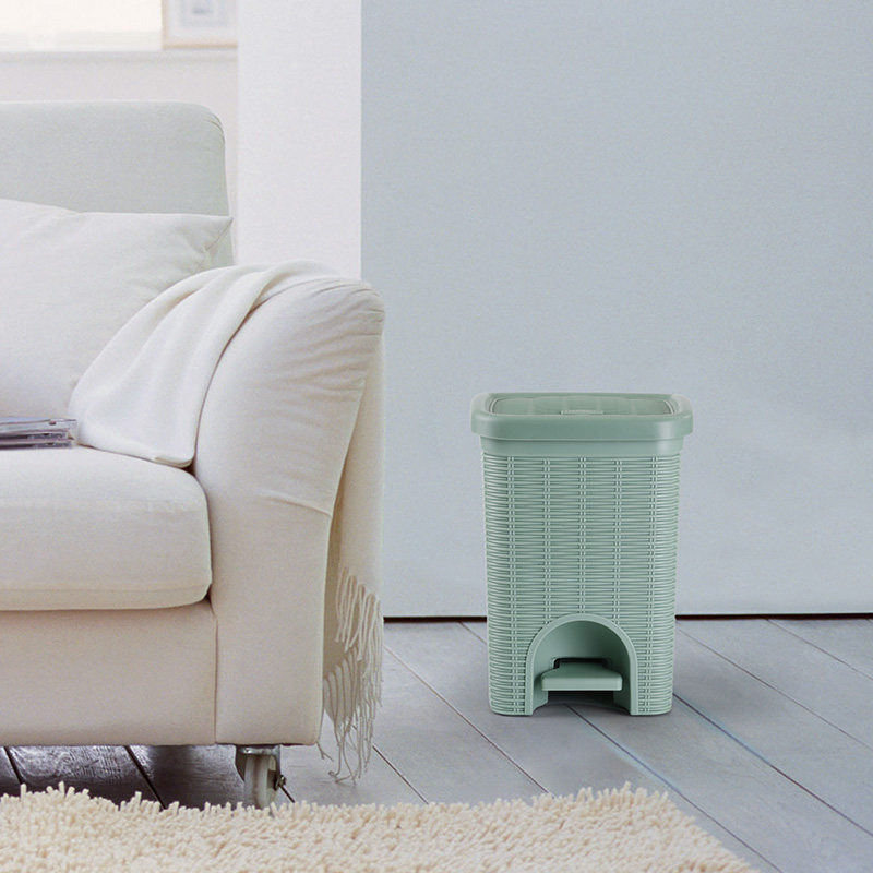 意大利仿藤编塑料垃圾桶纸篓