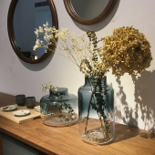 水墨风格 蓝 玻璃花瓶艺术创意花器 木兰系列大号 土耳其NUDE努德