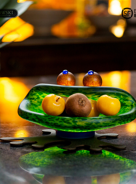 Borowski手工艺术玻璃 青蛙造型小零食碗果脯蜜饯碗家居装饰摆件