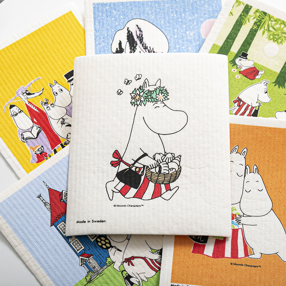 瑞典Optodesign设计之光姆明Moomin多用抹布环保百洁布杯子洗碗布