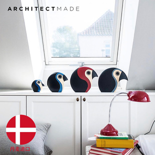 家居装 铁饼鸟 饰摆件 Bird原木鹦鹉 ARCHITECTMADE北欧设计Discus