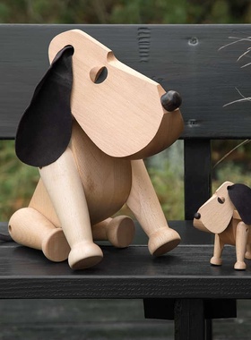 丹麦ARCHITECTMADE设计品木质小狗设计师手工家居装饰摆件 实拍图