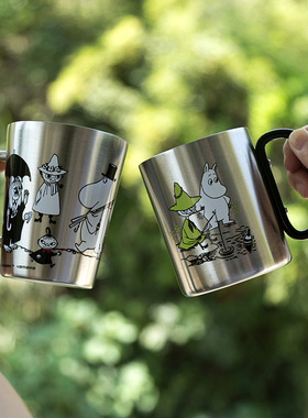 现货 日本进口yamaka山加moomin可爱姆明不锈钢马克杯双层隔热杯