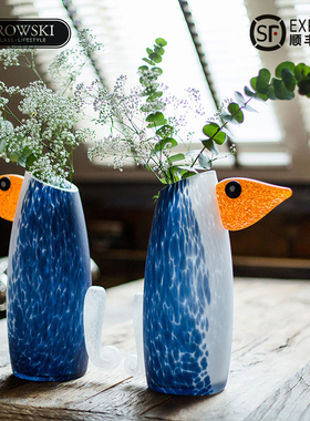 Borowski博罗夫斯基玻璃艺术 进口企鹅花瓶 新家礼物家居装饰摆件