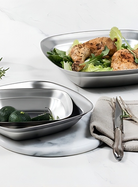 韩国进口cuitisan酷艺师304J1含铜抗菌不锈钢大碗餐盘沙拉盆套装