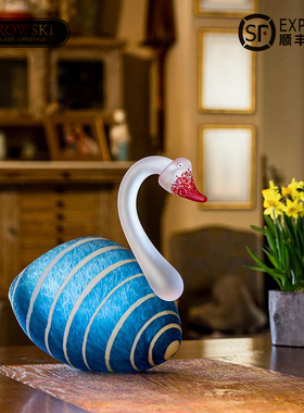 德国Borowski艺术玻璃 优雅天鹅摆件 糖果碗 装饰花瓶 新家礼物