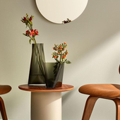 土耳其NUDE努德INCA印加烟灰色玻璃花瓶典雅简约北欧花器不含花卉