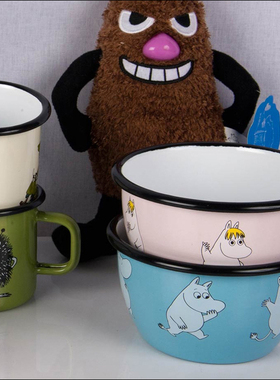 芬兰进口muurla Moomin姆明卡通搪瓷餐具 北欧创意儿童可爱碗盘