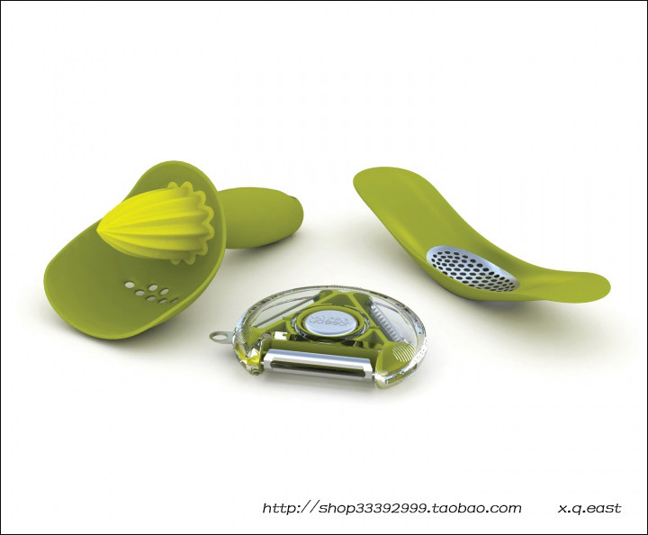 英国JOSEPH JOSEPH 削皮器压蒜器榨汁器三件套装绿色 实拍图