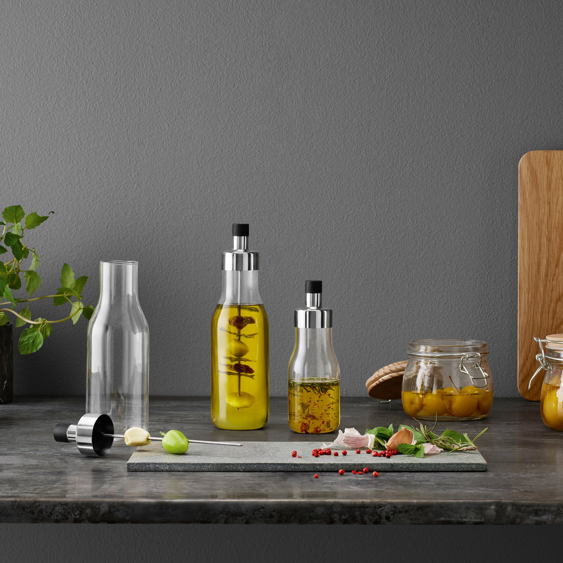 丹麦evasolo油瓶玻璃调味瓶