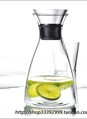 丹麦Eva Solo Carafe 防侧漏冷水瓶1+水杯4 五件套不含盖567460