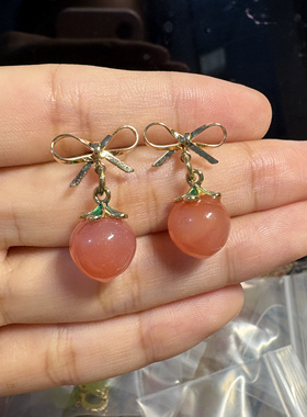 纯手工制作天然石耳环女小众设计感高级轻奢气质百搭耳饰耳环耳钉