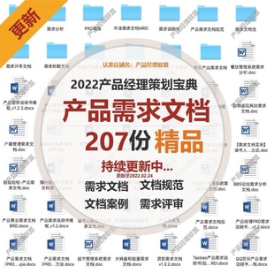 产品经理产品策划需求实战资料 PRD产品需求文档模版资料大全案例