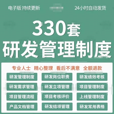 公司研发管理制度岗位职责绩效考核项目立项测试上线管理方案表格