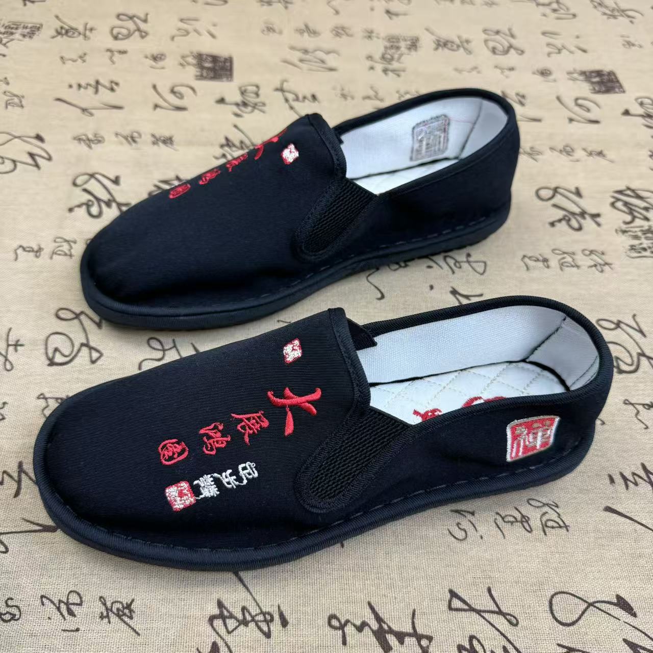 老北京男鞋春秋款中国风新中式手工青年一脚蹬潮流布鞋新款懒人鞋