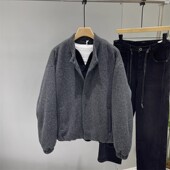 小香风羊毛羽绒服美式 男士 宽松高级感休闲百搭羽绒外套 新款 冬季