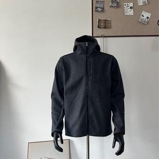 2025秋冬新款“Sawyer”绵羊毛夹克加厚加绒连帽防风夹克外套男
