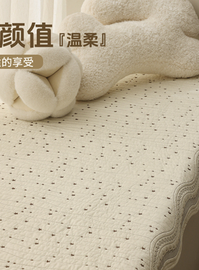 刺绣全棉飘窗垫奶油风新款四季高档水洗棉卧室阳台坐垫盖布定制