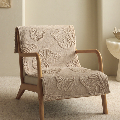 坐垫连体摇摇椅单人2025新款秋冬毛绒实木椅毛毛虫客厅沙发座垫