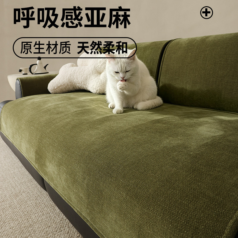 日式棉麻沙发垫四季通用坐垫子图片