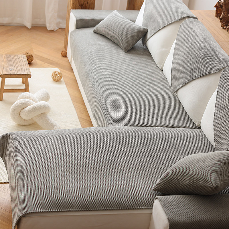 灰色毛绒沙发垫四季通用防滑坐垫简约现代沙发套罩巾全包万能盖布,居家布艺,沙发垫,淘宝优惠券,粉丝福利购,淘宝优惠卷