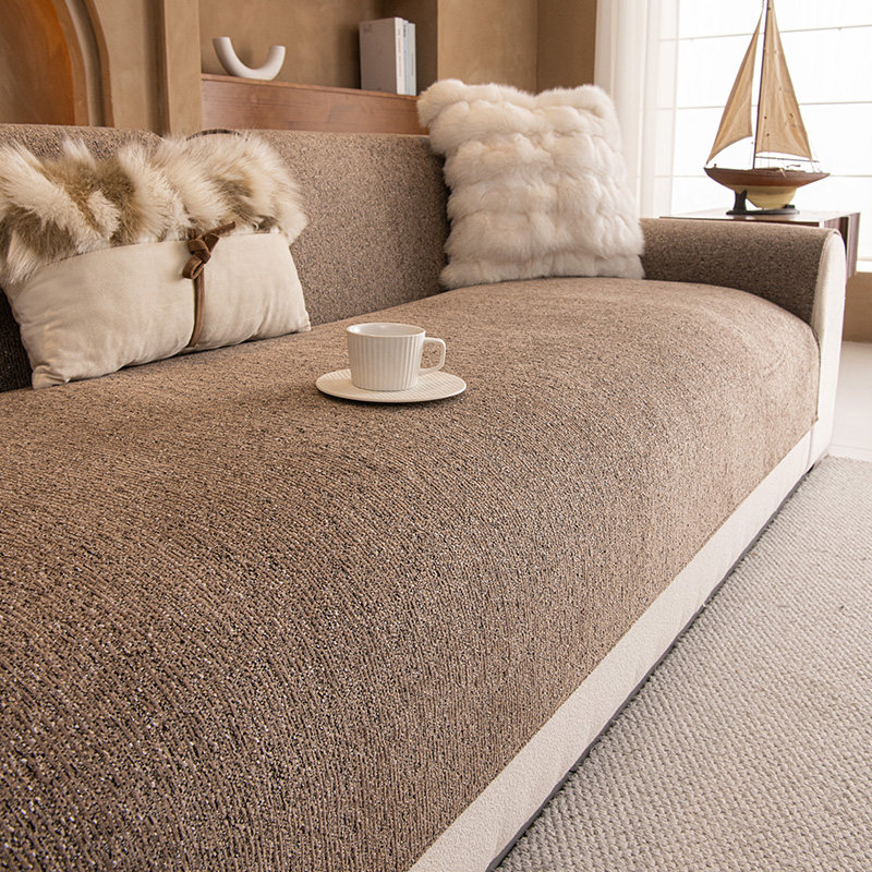 沙发垫子深色直排沙发专用坐垫四季通用遮丑盖布高级感防猫抓改造