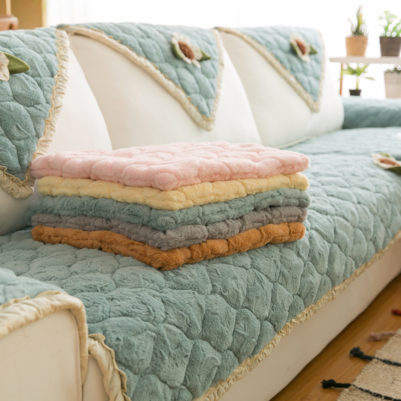 沙发垫加厚毛绒布艺客厅坐垫