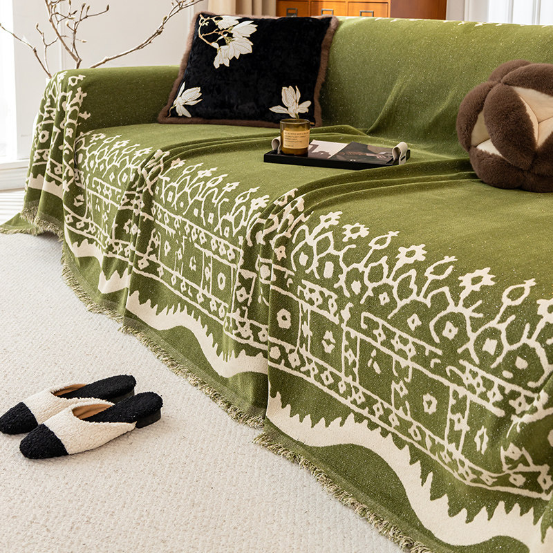 新中式雪尼尔沙发巾四季通用防滑冬季一整张防猫抓套罩毯全包盖布,居家布艺,沙发垫,淘宝优惠券,粉丝福利购,淘宝优惠卷