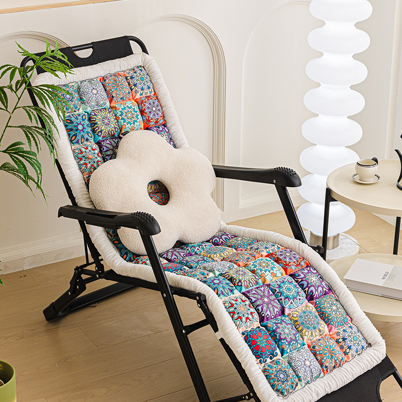 坐垫加厚躺椅摇摇椅连体垫子2025新款折叠椅午休靠椅沙发坐垫家用