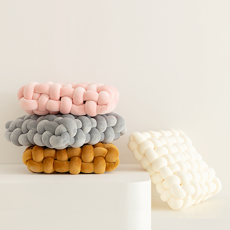 网红打结编织饼干沙发抱枕椅子垫