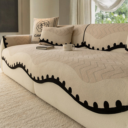 诧寂风2025新款雪尼尔异形沙发垫四季通用防滑防猫抓轻奢坐垫套罩