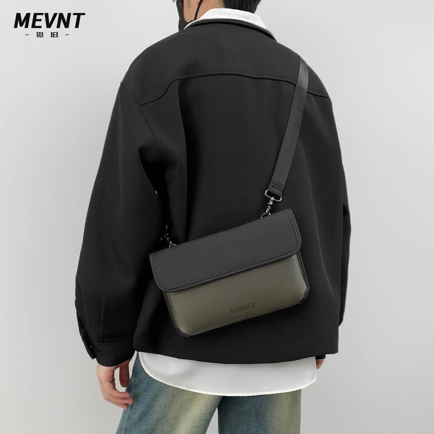 觅旧潮牌单肩斜挎包男士通勤小包