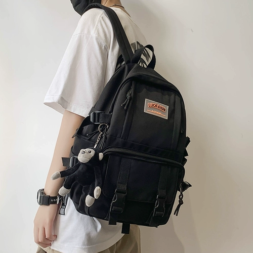 Вместительный и большой школьный рюкзак, трендовая сумка, в корейском стиле, простой и элегантный дизайн, для средней школы, подходит для студента