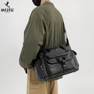 出差商务电脑公文包6336 觅旧单肩斜挎包男大容量通勤手提包男士