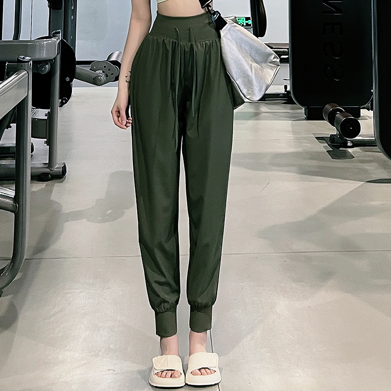 KATENAN高腰抽绳健身速干瑜伽裤宽松休闲哈伦束脚裤跑步运动裤女