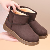 女雪地靴厚底防寒妈妈鞋 冬季 老北京棉鞋 棉靴加绒保暖女士短靴防滑